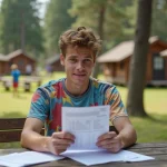 Jeune animateur de camp en pleine réflexion