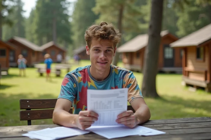 Jeune animateur de camp en pleine réflexion