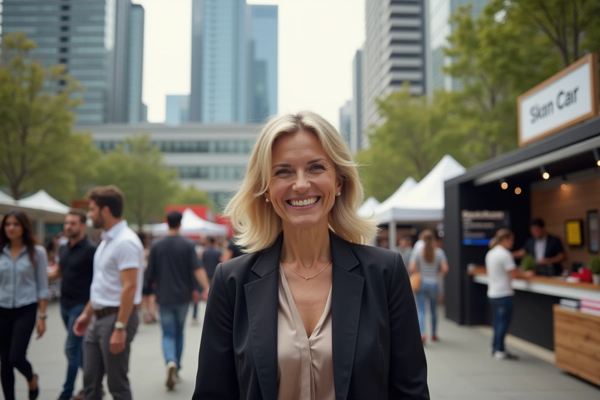 Femme souriante lors d