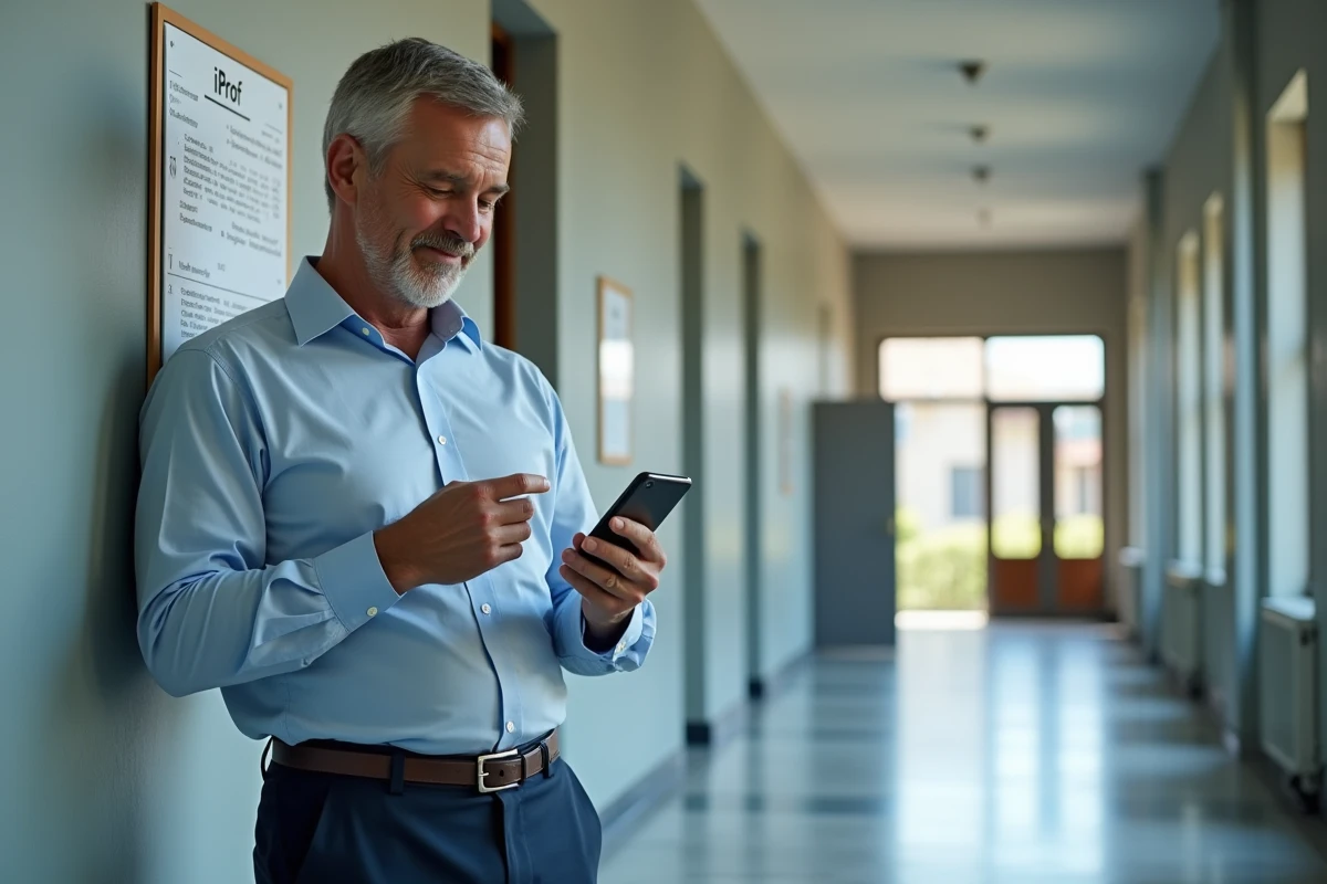 Homme français vérifiant l